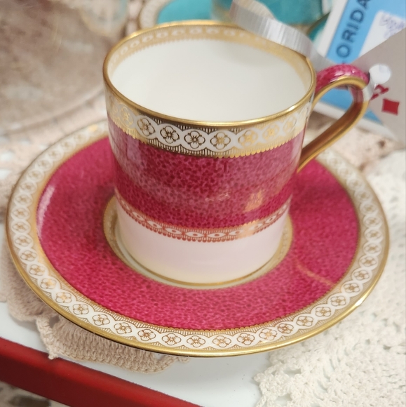 Wedgwood Ulander Ruby  Demitasse Cup &Saucer - Picture 1 of 5